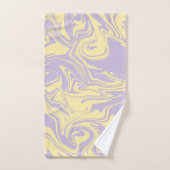 スピル – パステルイエローとパープル バスタオルセット (ハンドタオル)