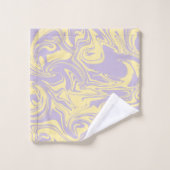 スピル – パステルイエローとパープル バスタオルセット (ウォッシュタオル)