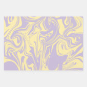 スピル – パステルイエローとパープル ラッピングペーパーシート (正面)