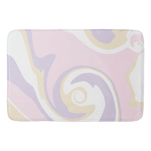 スピル – パステルピンク、黄、紫 バスマット (正面)