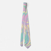スピル – パステルピンク、黄、紫、緑 ネクタイ (裏面)