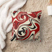 スピル – 赤とクリーム クッション (ブランケット)