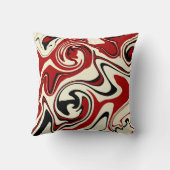 スピル – 赤とクリーム クッション (裏面)