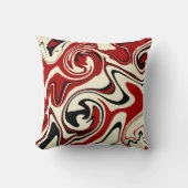 スピル – 赤とクリーム クッション (正面)