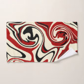 スピル – 赤とクリーム バスタオルセット (ハンドタオル)