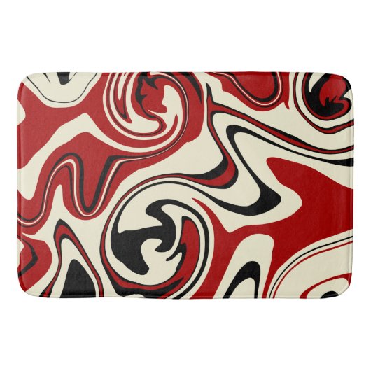 スピル – 赤とクリーム バスマット (正面)