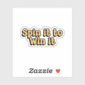 スピンして勝利に勝つ黄色いレトロタイポグラフィ シール (シート)