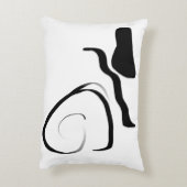 スピンサイクル：抽象芸術ブラック&ホワイト アクセントクッション (裏面(縦))
