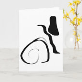 スピンサイクル:抽象芸術ブラック&ホワイト カード (黄色い花)