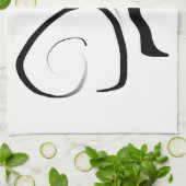 スピンサイクル:抽象芸術ブラック&ホワイト キッチンタオル (折り畳み)