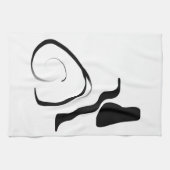 スピンサイクル:抽象芸術ブラック&ホワイト キッチンタオル (横)