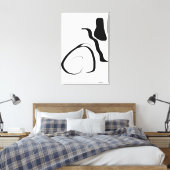 スピンサイクル：抽象芸術ブラック&ホワイト キャンバスプリント (インサイチュ (寝室))
