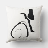 スピンサイクル：抽象芸術ブラック&ホワイト クッション (裏面)