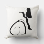 スピンサイクル：抽象芸術ブラック&ホワイト クッション (正面)