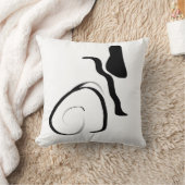 スピンサイクル：抽象芸術ブラック&ホワイト クッション (ブランケット)