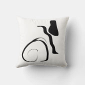 スピンサイクル：抽象芸術ブラック&ホワイト クッション (裏面)