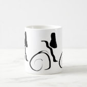 スピンサイクル：抽象芸術ブラック&ホワイト コーヒーマグカップ (中央)