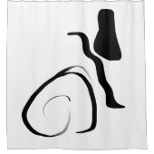 スピンサイクル：抽象芸術ブラック&ホワイト シャワーカーテン (正面)