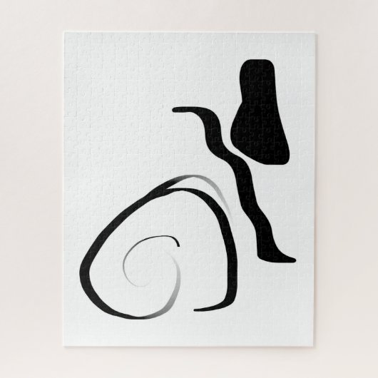 スピンサイクル：抽象芸術ブラック&ホワイト ジグソーパズル (縦)