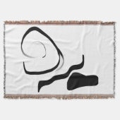 スピンサイクル：抽象芸術ブラック&ホワイト スローブランケット (正面)