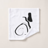 スピンサイクル:抽象芸術ブラック&ホワイト バスタオルセット (ウォッシュタオル)