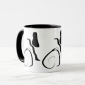 スピンサイクル：抽象芸術ブラック&ホワイト マグカップ (正面左)