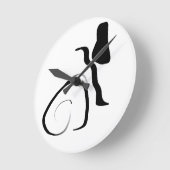 スピンサイクル：抽象芸術ブラック&ホワイト ラウンド壁時計 (傾斜)