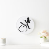 スピンサイクル：抽象芸術ブラック&ホワイト ラウンド壁時計 (ホーム)