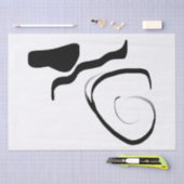 スピンサイクル：抽象芸術ブラック&ホワイト 薄葉紙 (クラフト)