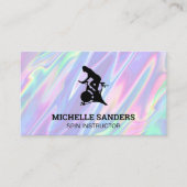 スピンバイク | レインボーメタリック液体の背景 名刺 (正面)