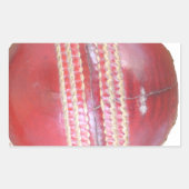 スピンマスターの球:おもしろい離れスクリケットボール 長方形シール (正面)