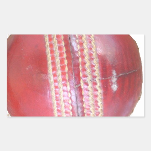 スピンマスターの球:おもしろい離れスクリケットボール 長方形シール (正面)