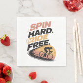 スピン懸命ライドフリーバイサイクリングTシャツ スタンダードランチョンナプキン (インサイチュ)