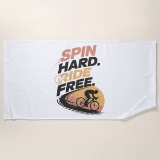 スピン懸命ライドフリーバイサイクリングTシャツ ビーチタオル