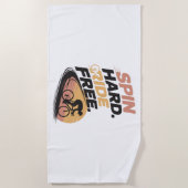 スピン懸命ライドフリーバイサイクリングTシャツ ビーチタオル (正面)