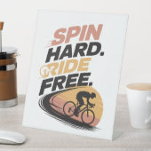 スピン懸命ライドフリーバイサイクリングTシャツ 台座サイン (インサイチュ)