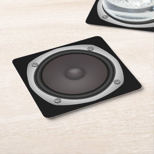 スピーカフェイクー スクエアペーパーコースター (アングル)