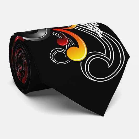スピーカーおよびデザインの要素を持つ音楽イラストレーション ネクタイ (ロール)