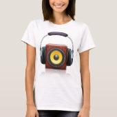 スピーカーおよびヘッドフォン Tシャツ (正面)