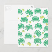 スピーカーのパターンとしてハートを備えたスケートボードボックス ポストカード (正面/裏面)