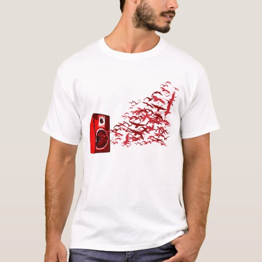 スピーカーの鳥 Tシャツ (正面)