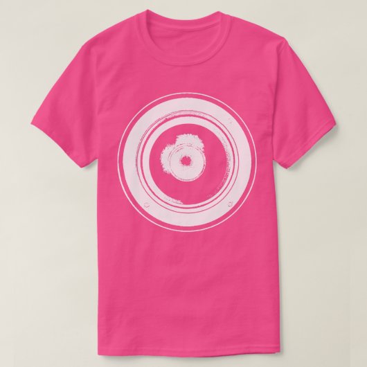 スピーカーアイコン白グランジ色 Tシャツ (デザイン正面)
