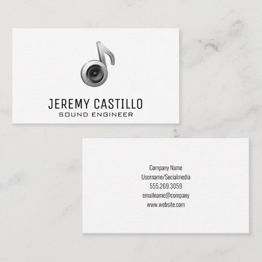 スピーカーサウンドロゴ | サウンドエンジニアミュージシャン 名刺 (正面/裏面)