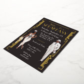 スピーカーシーフラッパーパーティーアフリカンアメリカン・ブラック 箔招待状 (回転した状態)