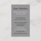 スピーカーライフやる気を起こさせるコーチビジネスカード 名刺 (裏面)