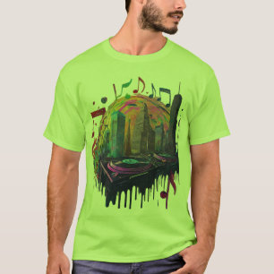 スピーカー付き音波：レトロビート、モダン溝 Tシャツ