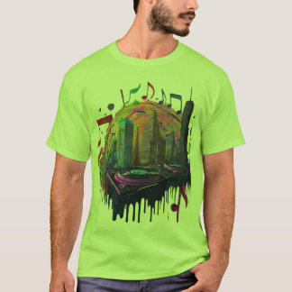 スピーカー付き音波：レトロビート、モダン溝 Tシャツ