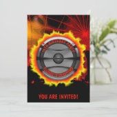 スピーカー誕生日または任意の種類のパーティの招待状 招待状 (スタンド正面)