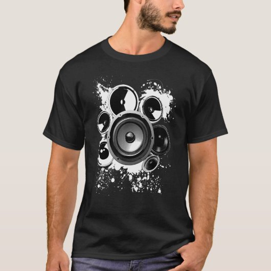 スピーカ建物エレクトロニクス音声周波数サブウ Tシャツ (正面)