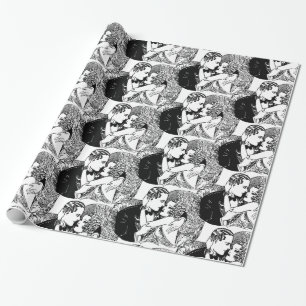 スピークレイルーリング20の結婚テーマレトロ ラッピングペーパー